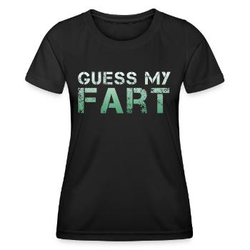 Guess My Fart - Furzen Spruch lustig Furz Pupsen - Frauen Funktions-T-Shirt - Schwarz - Vorne - AI Model Female 172 light (172cm)