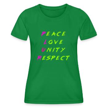 Peace Love Unity Plur PLUR marqueur combo - T-shirt sport Femme - vert - Devant - AI Model Female 172 dark (172cm)