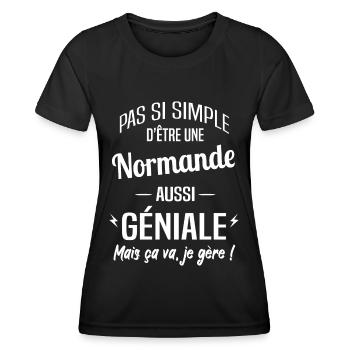 Normande - T-shirt sport Femme - noir - Devant - AI Model Female 172 light (172cm)