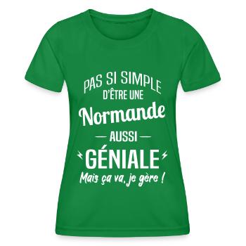 Normande - T-shirt sport Femme - vert - Devant - AI Model Female 172 dark (172cm)