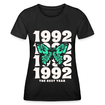 Groovy and Vintage 1992 30 Jahre Jubiläum - Frauen Funktions-T-Shirt - Schwarz - Vorne - AI Model Female 172 light (172cm)