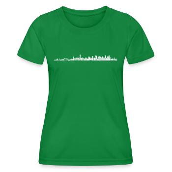 Kieler Skyline 2 by Constantin - Frauen Funktions-T-Shirt - Kelly Green - Vorne - AI Model Female 172 dark (172cm)