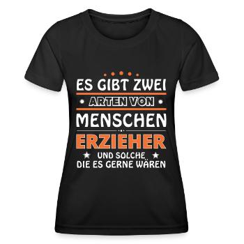 Erzieher Geschenk - zwei Arten von... Design - Frauen Funktions-T-Shirt - Schwarz - Vorne - AI Model Female 172 light (172cm)
