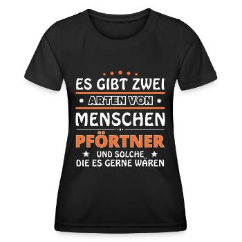 Pförtner Geschenk - zwei Arten von... Design - Frauen Funktions-T-Shirt - Schwarz - Vorne - AI Model Female 172 light (172cm)