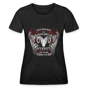 Widder Sternzeichen - Frauen Funktions-T-Shirt - Schwarz - Vorne - AI Model Female 172 light (172cm)