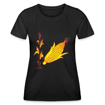 Récolte de plantes d'épi de maïs - T-shirt sport Femme - noir - Devant - AI Model Female 172 light (172cm)