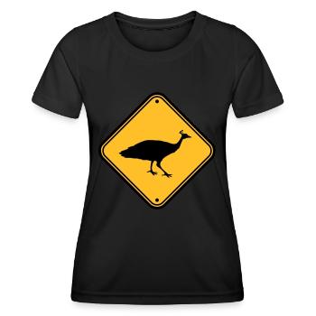 Bouclier Danger Attention Attention Remarque Zone - T-shirt sport Femme - noir - Devant - AI Model Female 172 light (172cm)