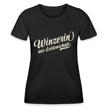 Winzerin aus Leidenschaft - Motivation und Erfolg - Frauen Funktions-T-Shirt - Schwarz - Vorne - AI Model Female 172 light (172cm)