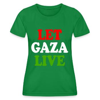 Let gaza live - T-shirt sport Femme - vert - Devant - AI Model Female 172 dark (172cm)