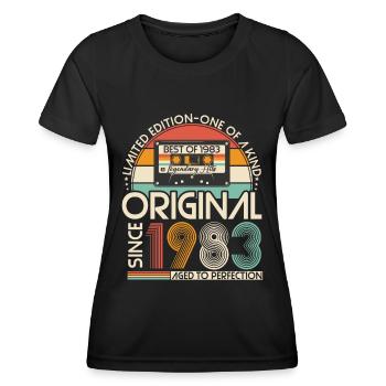 Original 1983 Vintage Vintage Rétro Anniversaire - T-shirt sport Femme - noir - Devant - AI Model Female 172 light (172cm)