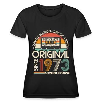 Original 1973 Vintage Vintage Rétro Anniversaire - T-shirt sport Femme - noir - Devant - AI Model Female 172 light (172cm)