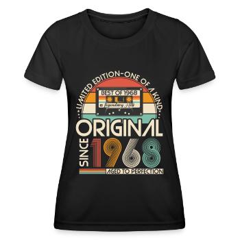 Original 1968 Vintage Vintage Rétro Anniversaire - T-shirt sport Femme - noir - Devant - AI Model Female 172 light (172cm)