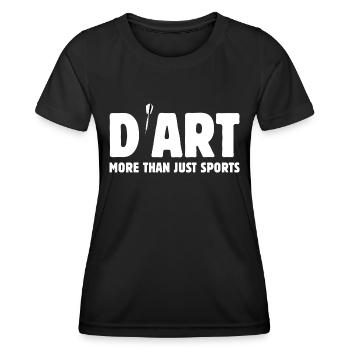 Darts - mehr als nur Sport - es ist Kunst - Frauen Funktions-T-Shirt - Schwarz - Vorne - AI Model Female 172 light (172cm)