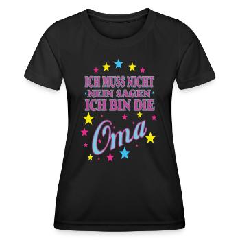 Coole Oma Geburtstagsgeschenk Omi Großmama Enkel - Frauen Funktions-T-Shirt - Schwarz - Vorne - AI Model Female 172 light (172cm)