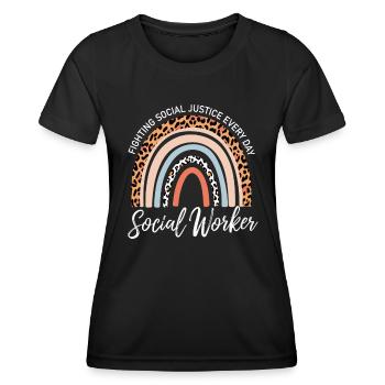 Social workers fight social problems on a daily basis - Women's Functional T-Shirt - black - Front - AI Model Female 172 light (172cm)