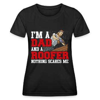 Funny Roofer Carpenter Occupation Dad Dad - Women's Functional T-Shirt - black - Front - AI Model Female 172 light (172cm)