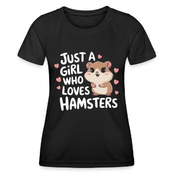 Hamster - Frauen Funktions-T-Shirt - Schwarz - Vorne - AI Model Female 172 light (172cm)