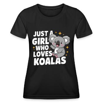 Koala Koala Koala Ours Koala Animal - T-shirt sport Femme - noir - Devant - AI Model Female 172 light (172cm)