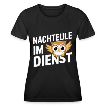 oiseau de nuit hibou hibou oiseau - T-shirt sport Femme - noir - Devant - AI Model Female 172 light (172cm)