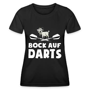 Bock auf Darts - Spruch - lustiges Wortspiel - Frauen Funktions-T-Shirt - Schwarz - Vorne - AI Model Female 172 light (172cm)