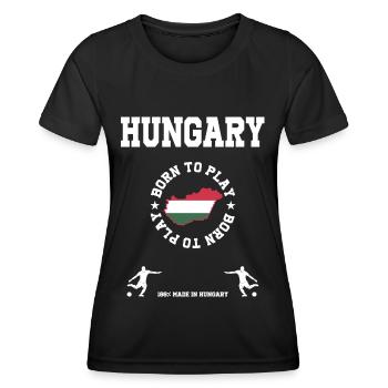 Ungarn - Frauen Funktions-T-Shirt - Schwarz - Vorne - AI Model Female 172 light (172cm)