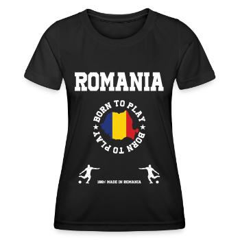 Rumänien - Frauen Funktions-T-Shirt - Schwarz - Vorne - AI Model Female 172 light (172cm)