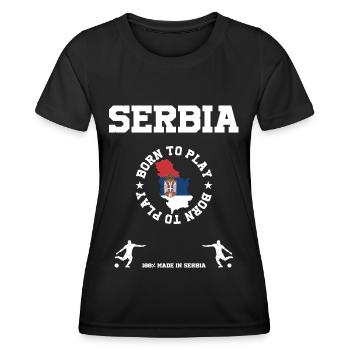 Serbien - Frauen Funktions-T-Shirt - Schwarz - Vorne - AI Model Female 172 light (172cm)