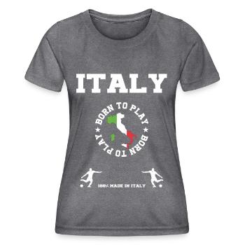Italy - Frauen Funktions-T-Shirt - dunkle Melange  - Vorne - AI Model Female 172 light (172cm)