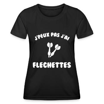 J’peux pas j’ai fléchette - T-shirt sport Femme - noir - Devant - AI Model Female 172 light (172cm)