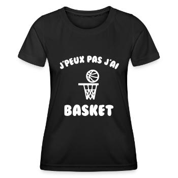 J’peux pas j’ai basket - T-shirt sport Femme - noir - Devant - AI Model Female 172 light (172cm)