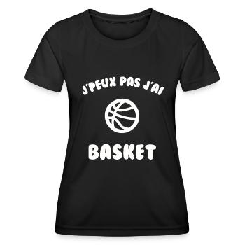 J’peux pas j’ai basket - T-shirt sport Femme - noir - Devant - AI Model Female 172 light (172cm)