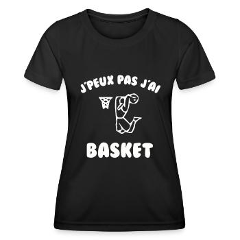 J’peux pas j’ai basket - T-shirt sport Femme - noir - Devant - AI Model Female 172 light (172cm)