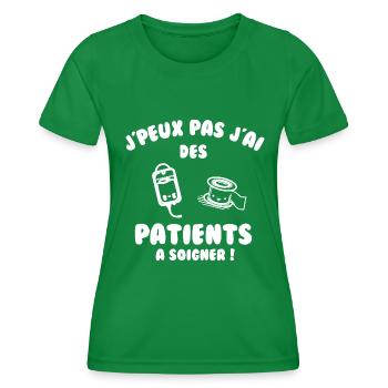 Patient à soigner - T-shirt sport Femme - vert - Devant - AI Model Female 172 dark (172cm)