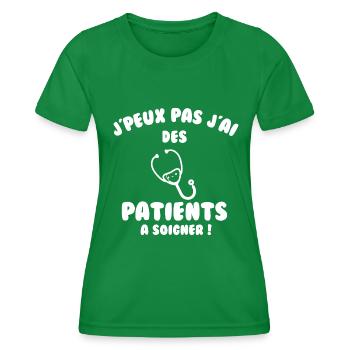 Patient à soigner - T-shirt sport Femme - vert - Devant - AI Model Female 172 dark (172cm)