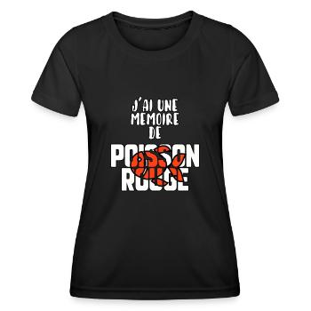 J’ai une mémoire de poisson rouge - T-shirt sport Femme - noir - Devant - AI Model Female 172 light (172cm)