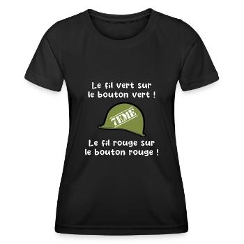 septième compagnie, militaire, militaire humour - T-shirt sport Femme - noir - Devant - AI Model Female 172 light (172cm)