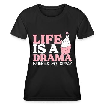 Lustiges Koreanisches Kdrama-drama, - Frauen Funktions-T-Shirt - Schwarz - Vorne - AI Model Female 172 light (172cm)