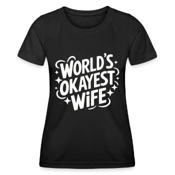 Frau Ehefrau Partnerin Familie Verheiratet - Frauen Funktions-T-Shirt - Schwarz - Vorne - AI Model Female 172 light (172cm)