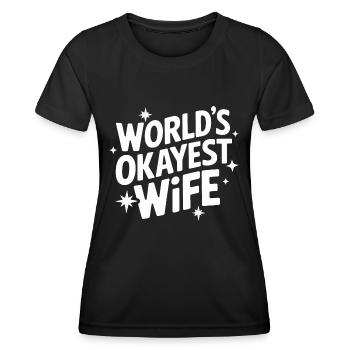 Frau Ehefrau Partnerin Familie Verheiratet - Frauen Funktions-T-Shirt - Schwarz - Vorne - AI Model Female 172 light (172cm)