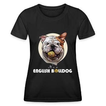 ENGLISH BULLDOG Bouledogue anglais Chien De Wilsign - T-shirt sport Femme - noir - Devant - AI Model Female 172 light (172cm)