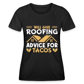 Funny Roofer Carpenter Profession Taco - Women's Functional T-Shirt - black - Front - AI Model Female 172 light (172cm)