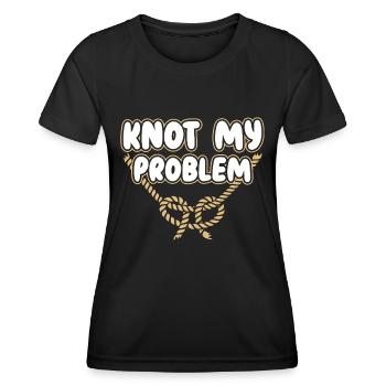 Knoten Binden Geknotetes Seil Lustig - Frauen Funktions-T-Shirt - Schwarz - Vorne - AI Model Female 172 light (172cm)