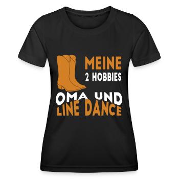 Meine 2 Hobbies Oma und Line Dance - Frauen Funktions-T-Shirt - Schwarz - Vorne - AI Model Female 172 light (172cm)