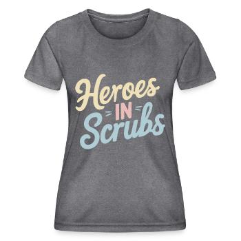 infirmière en soins intensifs, - T-shirt sport Femme - mélange sombre  - Devant - AI Model Female 172 light (172cm)