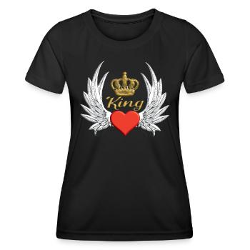Saying design for the partner love - Women's Functional T-Shirt - black - Front - AI Model Female 172 light (172cm)