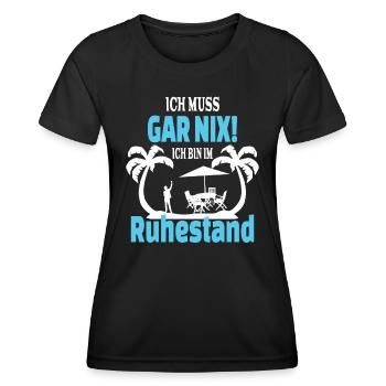 Ruhestand Rente Spruch Design - Frauen Funktions-T-Shirt - Schwarz - Vorne - AI Model Female 172 light (172cm)