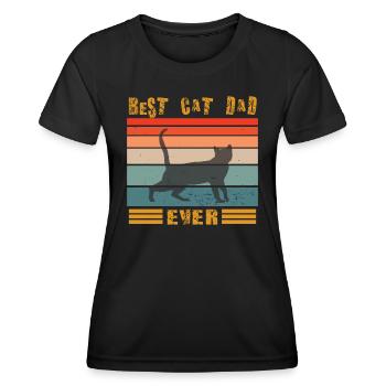 Conception de papa chat pour les amoureux des chats - T-shirt sport Femme - noir - Devant - AI Model Female 172 light (172cm)