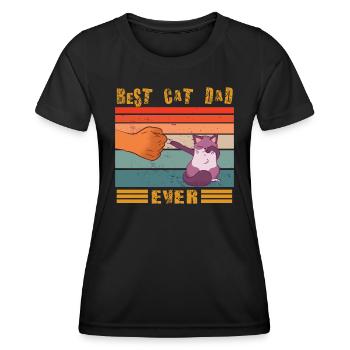 Cat Papa Design for Cat Lovers - Women's Functional T-Shirt - black - Front - AI Model Female 172 light (172cm)