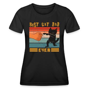 Cat Papa Design for Cat Lovers - Women's Functional T-Shirt - black - Front - AI Model Female 172 light (172cm)