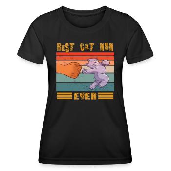 Cat Mama Design for Cat Lovers - Women's Functional T-Shirt - black - Front - AI Model Female 172 light (172cm)